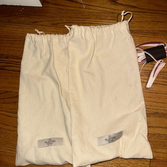 Valentino Garavani White and Burgundy Sneakers - Picture 10 of 12